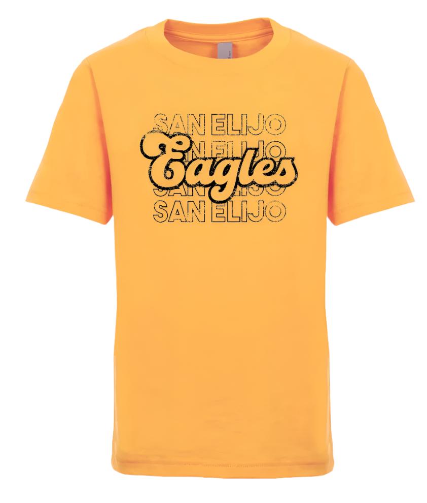 Youth Yellow Eagles Tee with Black Logo
