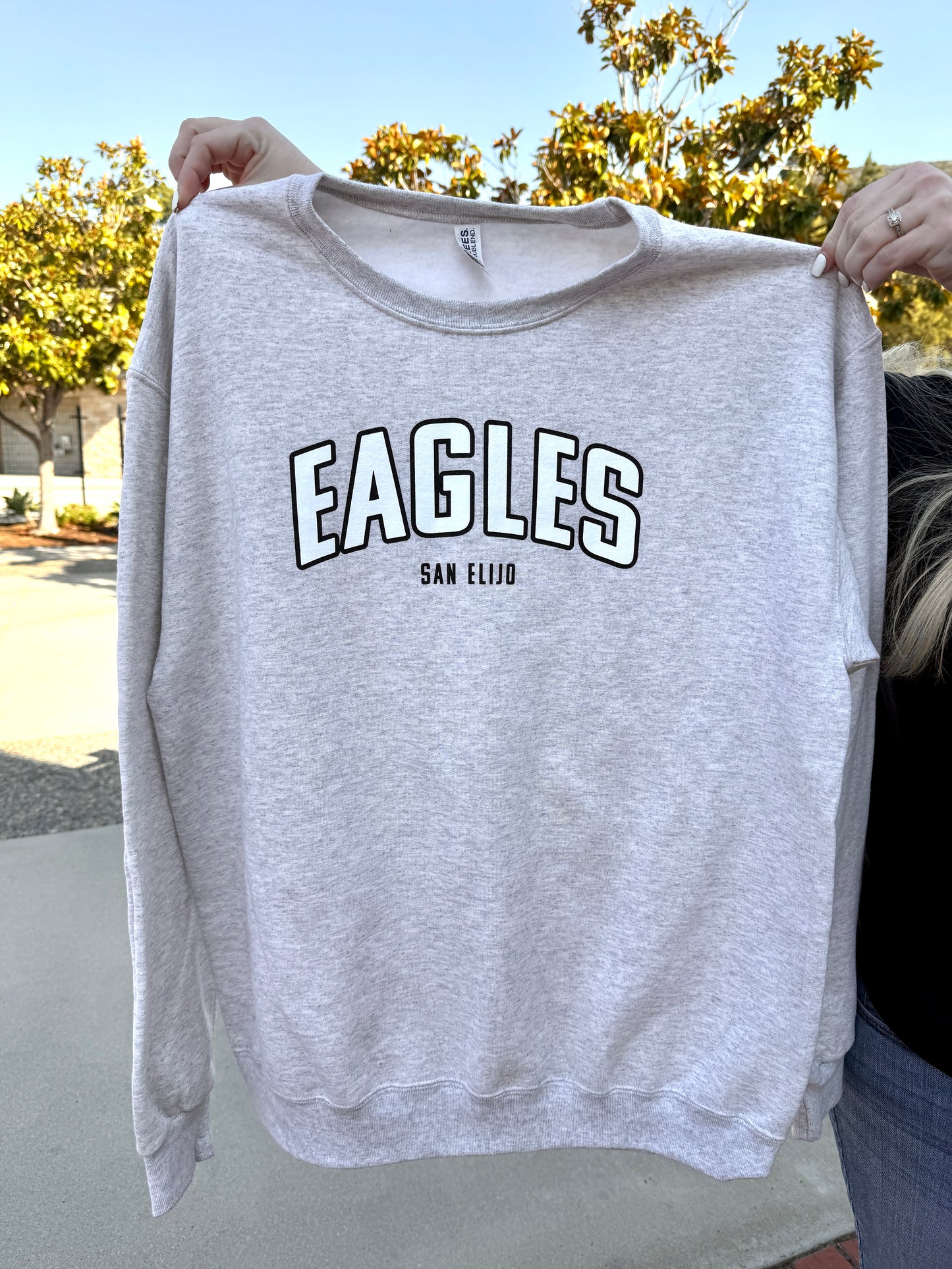 Eagles Arched Crewneck - Oatmeal - Adult